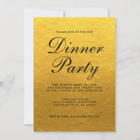 Simple Chic Calligraphy Gold Dinner Party