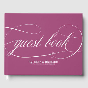 Simple Chic Cassis Wedding Guest Book