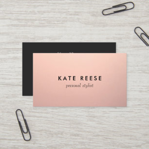 Simple Chic Copper Rose Gold Professional Stylist Business Card