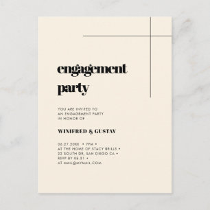 Simple chic Cream engagement party invitation Postcard