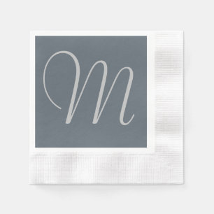 Simple Chic Custom Monogrammed Paper Napkins Grey