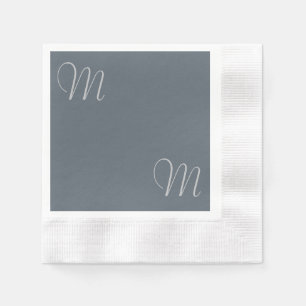 Simple Chic Custom Monogrammed Paper Napkins Grey