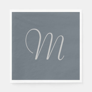 Simple Chic Custom Monogrammed Paper Napkins Grey