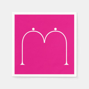 Simple Chic Custom Monogrammed Paper Napkins Pink