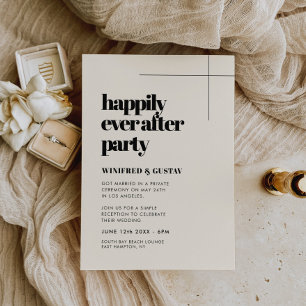 Simple chic & elegant Happily ever after party Invitation