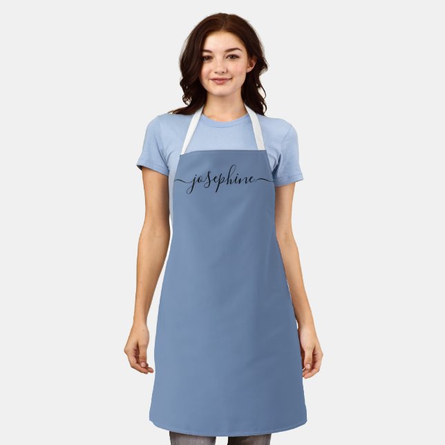 Simple Chic Elegant script Name Apron (Worn)