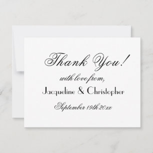  Simple Chic Elegant White Wedding Thank You Card