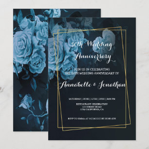 Simple Chic Gold Geometric Fra Wedding Anniversary Invitation