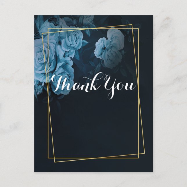 Simple Chic Gold Geometric Frame  Thank you Postcard (Front)