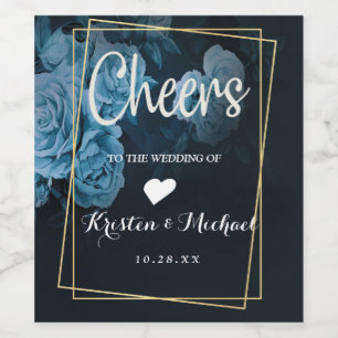 Simple Chic Gold Geometric Frame Wine Label