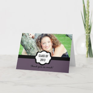 Simple Chic Graduation Thank You Card, Purple Card