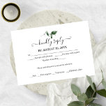 Simple Chic Greenery Eucalyptus Wedding RSVP Enclosure Card<br><div class="desc">A simple chic greenery wedding rsvp card. Easy to personalise with your details. CUSTOMIZATION: If you need design customisation,  please contact me via chat; if you need information about your order,  shipping options,  etc.,  please contact Zazzle support directly</div>