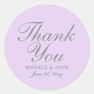 Simple Chic Lilac Thank You Favour Stickers