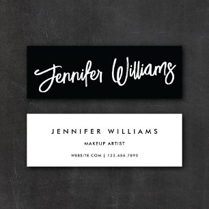 Simple Chic Minimalist + Calligraphy Script  Mini Business Card