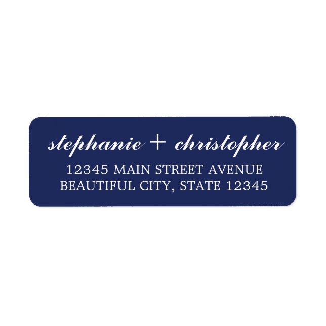 Simple Chic Minimalist Navy Blue Script Typography (Front)