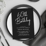 Simple Chic Modern 60th Birthday Invitation<br><div class="desc">Simple Chic Modern 60th Birthday. Feature elegant calligraphy script and minimalist typography design.</div>