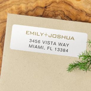 Simple Chic Modern Elegant Gold Return Address