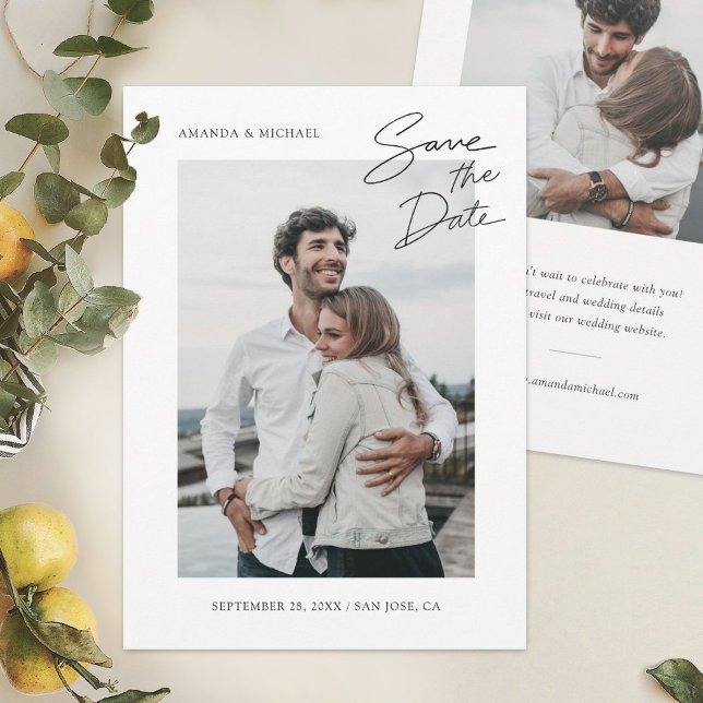 Simple Chic Modern Photo Wedding  Save The Date (Creator Uploaded)