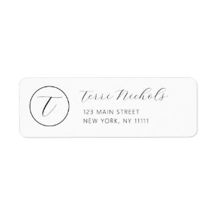 Simple Chic Monogram Return Address Label