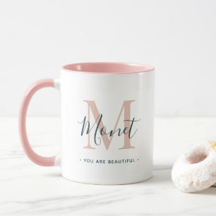 Simple Chic Monogram You Are Beautiful Mug
