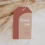 Simple chic peach terracotta arch wedding gift tags<br><div class="desc">Minimalist yet striking: adopt this slightly retro elegant typographic design for your wedding stationery,  with a modern arch design and terracotta & burnt orange colours. Fully customisable text,  colours and backgrounds.</div>