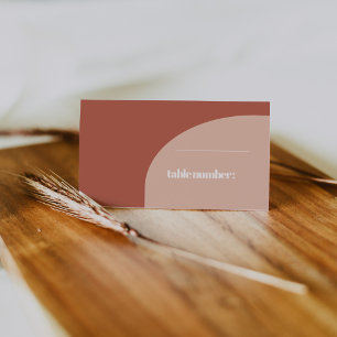 Simple chic peach terracotta arch wedding place card