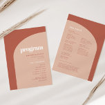 Simple chic peach terracotta arch wedding programme<br><div class="desc">Minimalist yet striking: adopt this slightly retro elegant typographic design for your wedding stationery,  with a modern arch design and terracotta & burnt orange colours. Fully customisable text,  colours and backgrounds.</div>