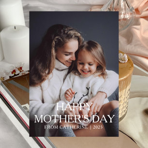 Simple Chic Personalised Family Mothers Day Holiday Card