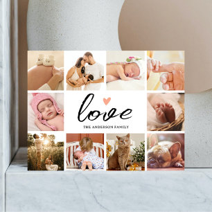 Simple Chic Photo Collage Love and Heart Thank You Postcard