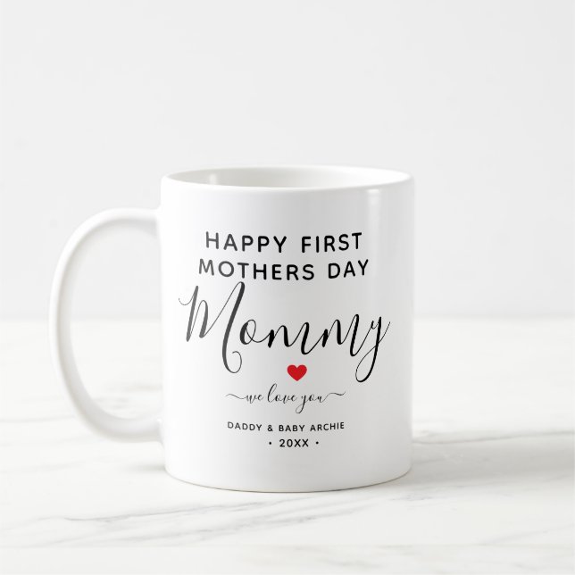 Simple & Chic Photo Collage Mug with Heart (Left)