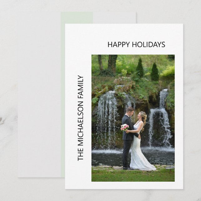 Simple Chic Photo Holiday Card (Front/Back)