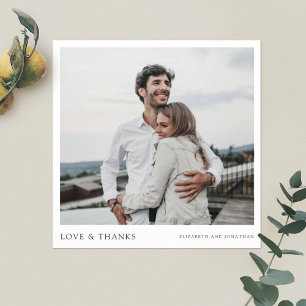 Simple Chic Photo Thank You Wedding Card Template
