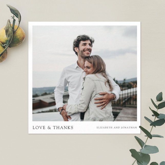 Simple Chic Photo Thank You Wedding Card Template (Creator Uploaded)
