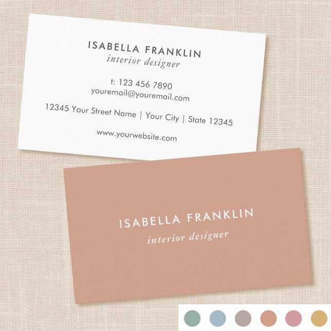 Simple Chic Professional Minimalist Terracotta Business Card (Creator Uploaded)