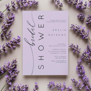 Simple Chic Purple  Bridal Shower Invitation
