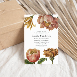 Simple Chic Rustic Floral Wedding Invitation
