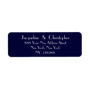 Simple Chic Script Navy Wedding Return Address