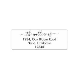 Simple Chic Script Personalised Rubber Stamp