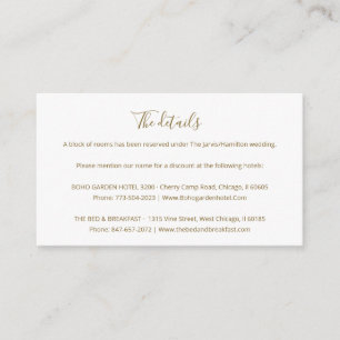 Simple Chic Script Wedding Details Enclosure Card
