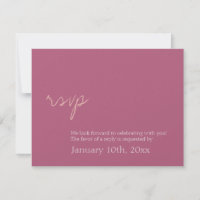 Simple chic shimmer pink wedding rsvp response