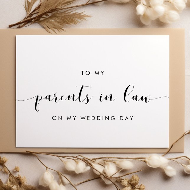 Simple chic To my parents in law wedding day card (Creator Uploaded)