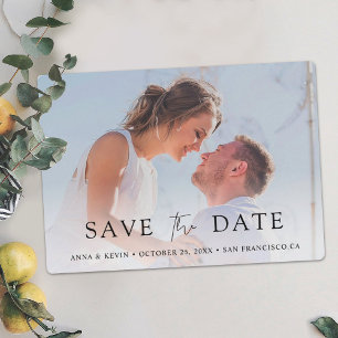 Simple Chic Typography Modern Photo Wedding Save The Date