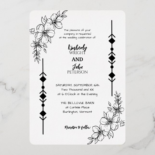 Simple Chic Wedding Foil Invitation (Front)