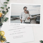 Simple Chic Wedding Save the Date Card with Photo<br><div class="desc">This simple, chic modern photo wedding save the date flat card template features SAVE THE DATE and your names, date and wedding locale beneath your photo. We've chosen standard sharp corners as the default shape, but this design also works wonderfully with rounded corners, so try both looks in editing mode...</div>