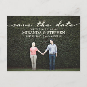 Simple Chic Wedding Save the Date Photo Postcard