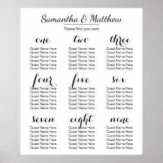 Simple & Chic Wedding | Seating Chart