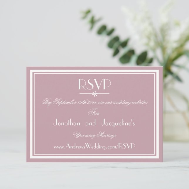  Simple Chic Wedding Website RSVP Card (Standing Front)