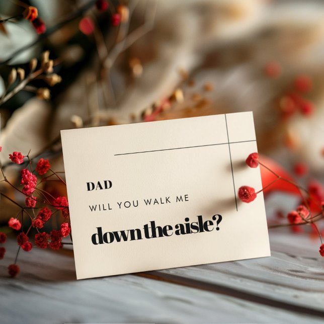 Simple chic Will you walk me down the aisle card (Creator Uploaded)