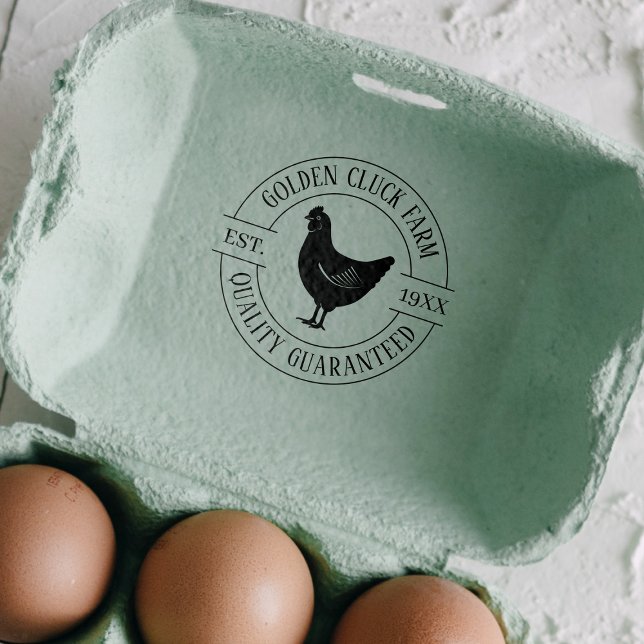 Simple Chicken Egg Business Round Self-inking Stamp (Creator Uploaded)