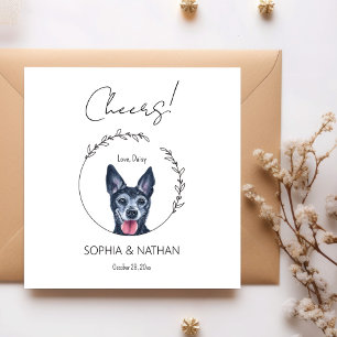 Simple Chihuahua Dog Wedding Cocktail Napkins